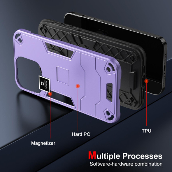 For Xiaomi Redmi 12C 2 in 1 Shockproof Phone Case(Purple)