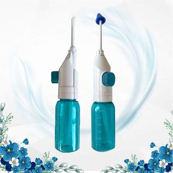 Dental Oral Irrigator Portable Water Flosser Water Teeth Mouth Clean Oral Jet Nasal Cleaner(White and Blue)