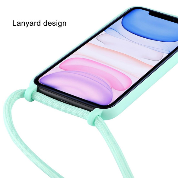 iPhone 11 Candy Color TPU Protective Case with Lanyard(Mint Green)
