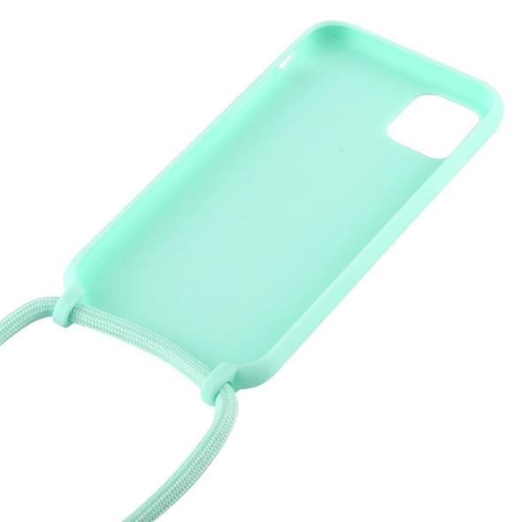 iPhone 11 Candy Color TPU Protective Case with Lanyard(Mint Green)