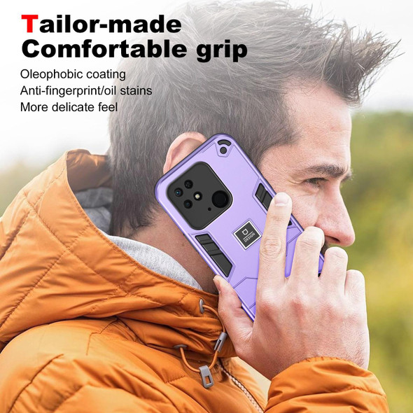 For Xiaomi Redmi 10C 2 in 1 Shockproof Phone Case(Purple)