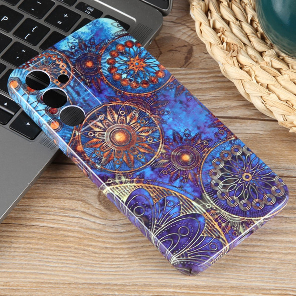 For Samsung Galaxy A13 4G Painted Pattern Precise Hole PC Phone Case(Abstract Flower)