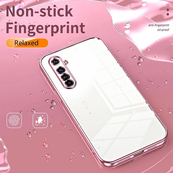For Realme X50 Pro Transparent Plating Fine Hole Phone Case(Pink)