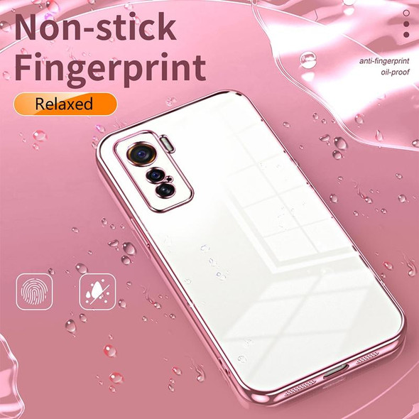 For vivo iQOO 5 Transparent Plating Fine Hole Phone Case(Gold)