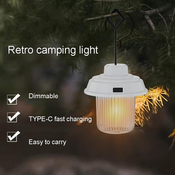 Outdoor LED Camping Light Canopy Hanging Lamp Portable Camping Tent Lights, Style: Charging Model Black