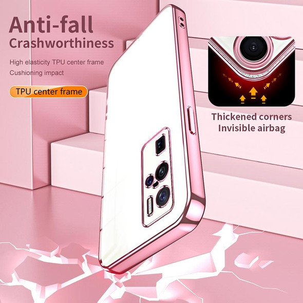 For vivo X50 Pro+ Transparent Plating Fine Hole Phone Case(Transparent)