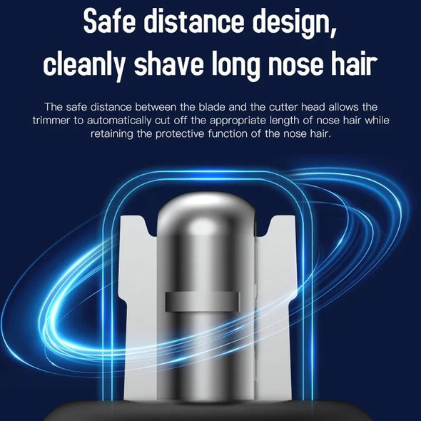 Electric Digital Display Nose Hair Trimmer Rechargeable 3 Gear Adjustable Portable Shaver(Silver)