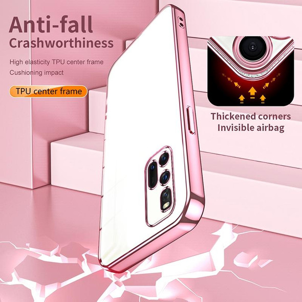 For vivo iQOO 3 5G Transparent Plating Fine Hole Phone Case(Pink)