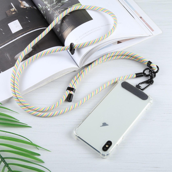 7mm Adjustable Crossbody Mobile Phone Anti-Lost Lanyard with Clip(Water Pattern Blue Black)