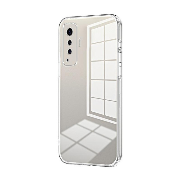 For vivo X50 Transparent Plating Fine Hole Phone Case(Transparent)