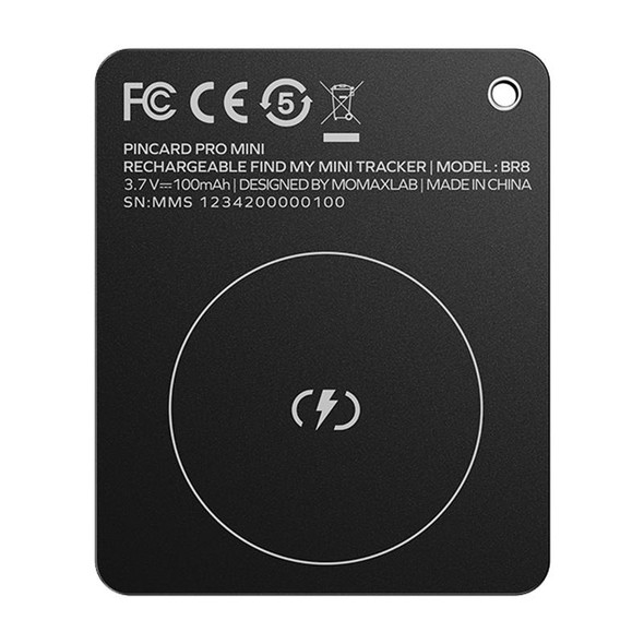 MOMAX PINCARD BR8 Card Wireless Charging Positioning Anti-lost Device(Black)
