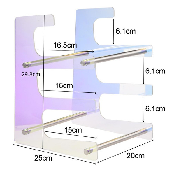 Acrylic Colorful Keyboard Storage Display Stand, Style:Three Layer