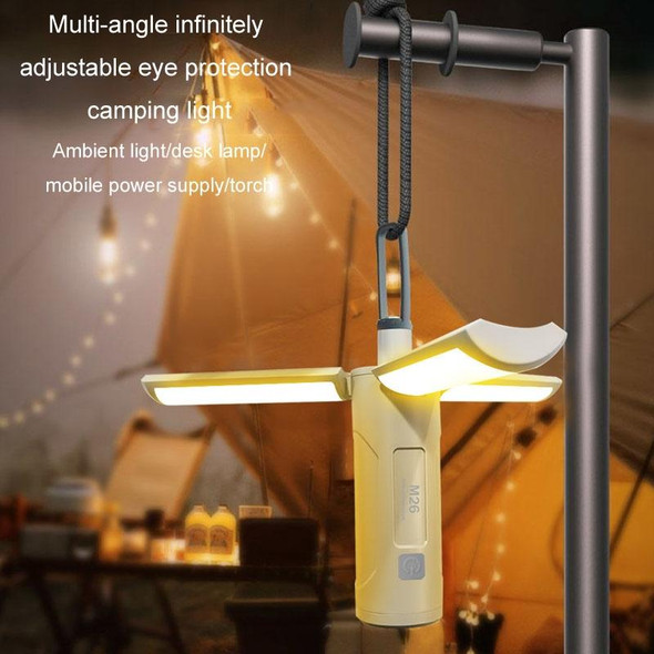 3500mAh M26 Foldable Handheld Lamp Portable Triple Leaf Hook Outdoor Flashlight Multi-Functional Camping Light