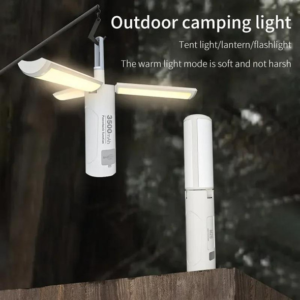 3500mAh M26 Foldable Handheld Lamp Portable Triple Leaf Hook Outdoor Flashlight Multi-Functional Camping Light