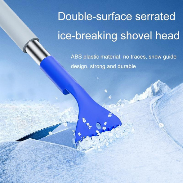 2 In 1 Car Snow Shovel Snow Blowing Brush Car Winter Snow Clearing Tools(Blue)