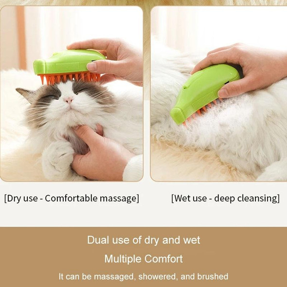 Banana Shape Pet Spray Massage Comb Electrical Cleaning Brush Hair Removal Comb For Dogs And Cats(Green)