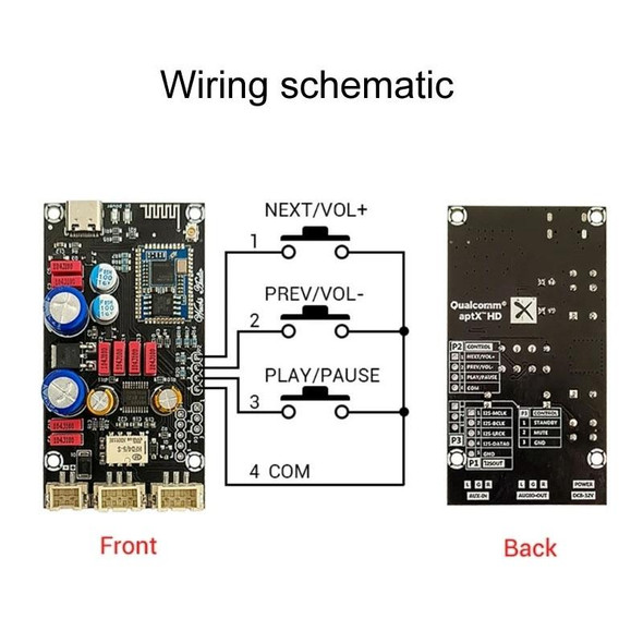 QCC5125 Bluetooth Lossless Decoder Board APTX Amplifier Wireless Receiver