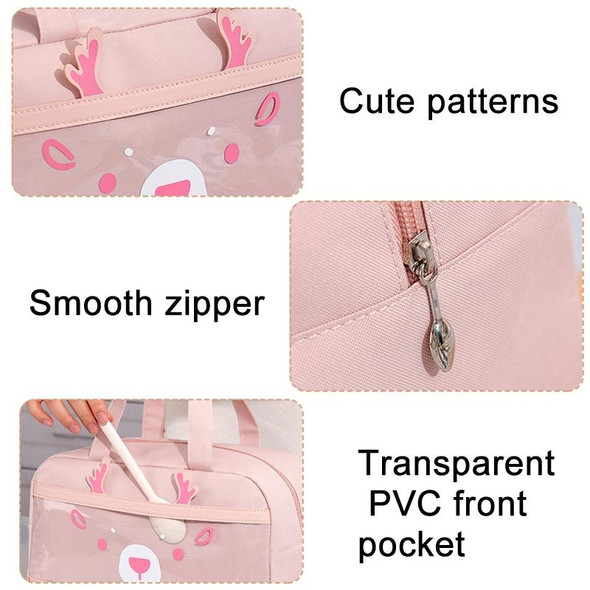 Cartoon Portable Lunch Bag Oxford Cloth Insulation Meal Bag, Style: Flat  Pink