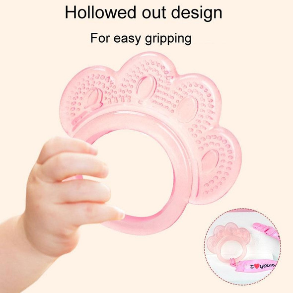 Baby Teething Stick Toys Childrens Silicone Bear Paw Bites With Storage Box(Pink)