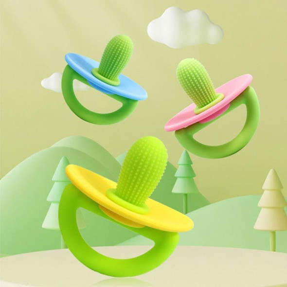 Silicone Cactus Teether Baby Anti Teething Sticks Toys(Green And Yellow)