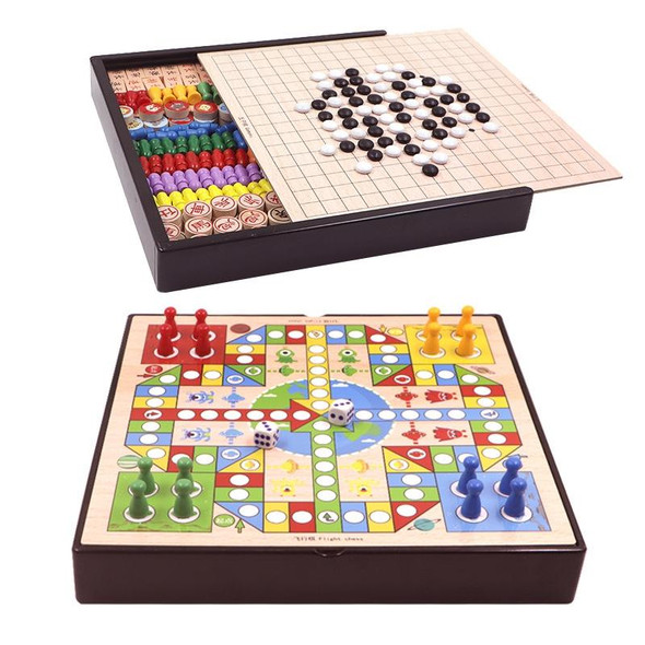 2 in 1 C Model Wooden Multifunctional Parent-Child Interactive Children Educational Chessboard Toy Set