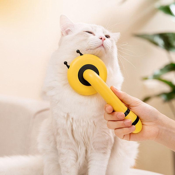 Bee Pet Comb Cats Hair Removal Massage Needle Brush(Yellow)