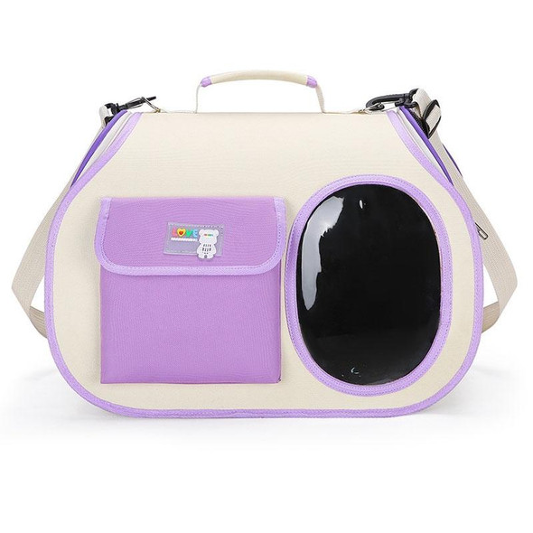 Crossbody Pet Bag Cast And Dogs Outdoor Carrying Portable Single Shoulder Bag(Purple)