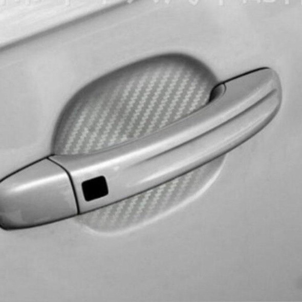 3 Sets Car Door Wrist Handle Protective Stickers Carbon Fiber Handle Protector(Black)