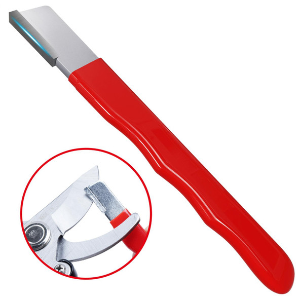 Outdoor Portable Garden Scissors Sharpener Knife Scissors Dual Purpose Sharpening Stone(Red)