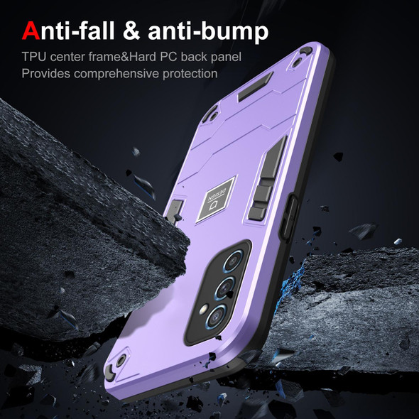 For Samsung Galaxy M52 5G 2 in 1 Shockproof Phone Case(Purple)