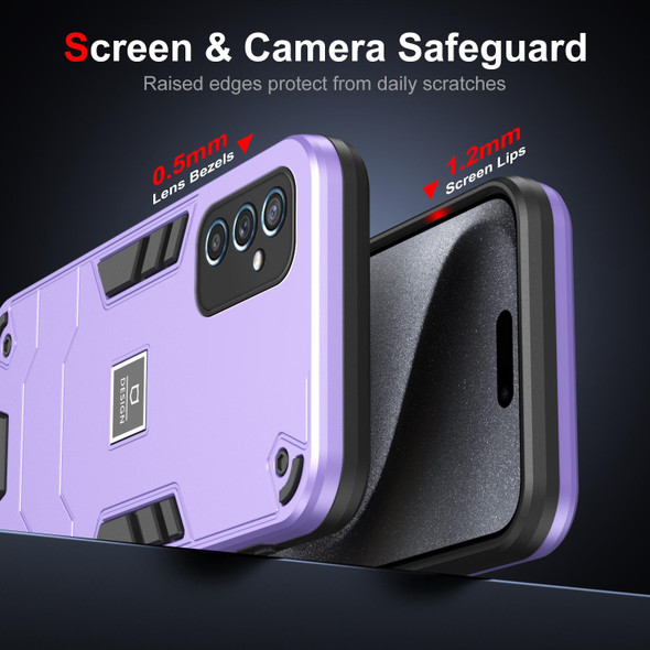 For Samsung Galaxy M52 5G 2 in 1 Shockproof Phone Case(Purple)