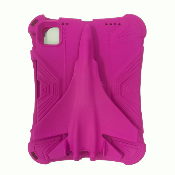 For iPad 10th Gen 10.9 2022 360 Rotation Aircraft Holder EVA Shockproof Tablet Case(RoseRed)