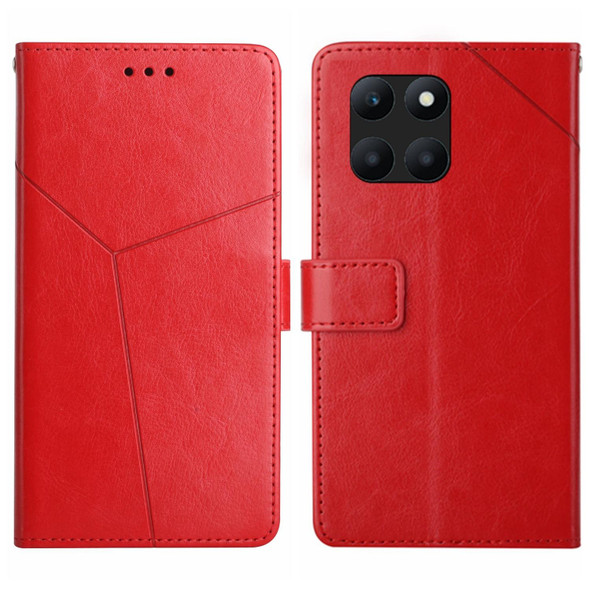 For Honor X8b Y-shaped Pattern Flip Leather Phone Case(Red)