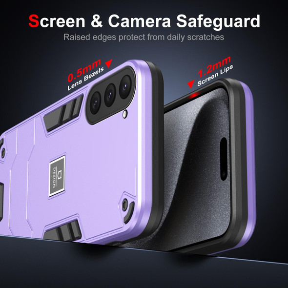 For Samsung Galaxy S23 5G 2 in 1 Shockproof Phone Case(Purple)