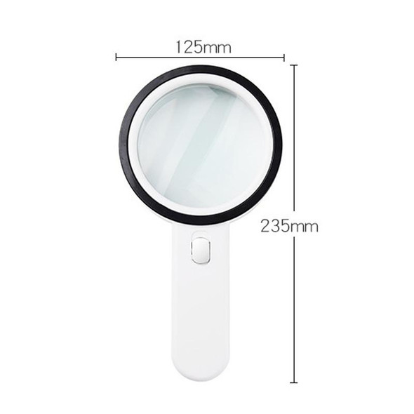 125mm 13 Lights 30X Magnifier With Violet Light Students Elderly Reading Maintenance Magnifying Glass