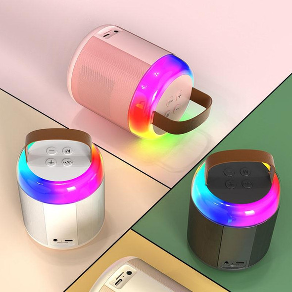 Home Portable Bluetooth Speaker Small Outdoor Karaoke Audio, Color: Y2 Pink(Double wheat)