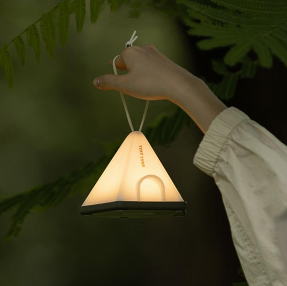 ZAY-L05 Tent-Shape USB Charging Timer Night Light Wild Camping Atmosphere Light(Khaki)