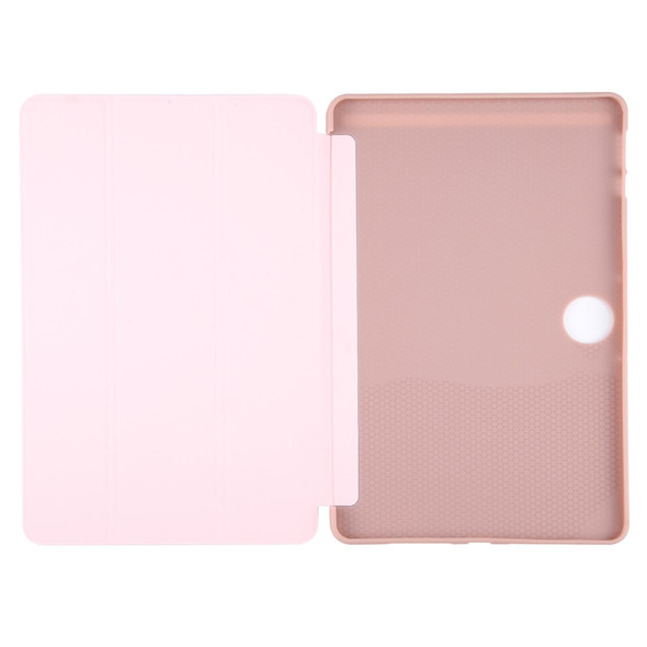 For Honor Pad 9 Tri-fold Silicone Leather Tablet Case(Rose Gold)