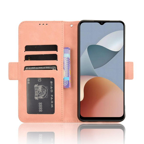 For ZTE Blade A54 Skin Feel Calf Texture Card Slots Leather Phone Case(Pink)