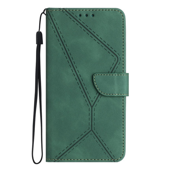 For Motorola Moto G34 5G Stitching Embossed Leather Phone Case(Green)