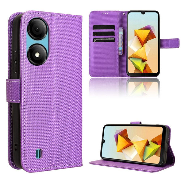 For ZTE Blade A33s Diamond Texture Leather Phone Case(Purple)