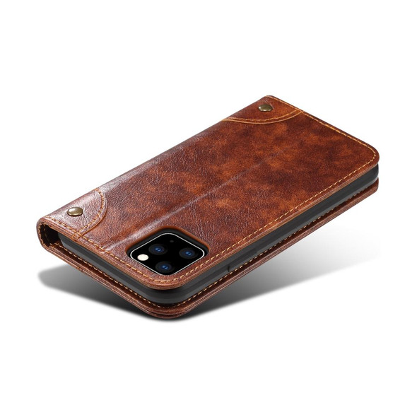 iPhone 11 Pro Max Baroque Simple Horizontal Flip Leather Case, with Holder & Card Slots & Wallet(Light Brown)