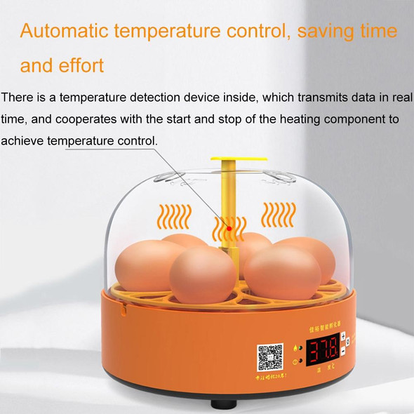 6-Eggs Small Household Experimental Children Smart Chicken Incubators, Spec: Dual-electric Automatic US Plug