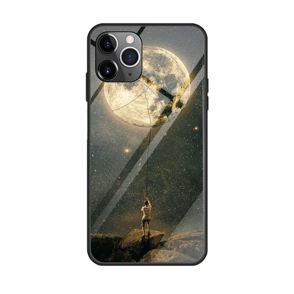 iPhone 11 Colorful Painted Glass Case(Moon)