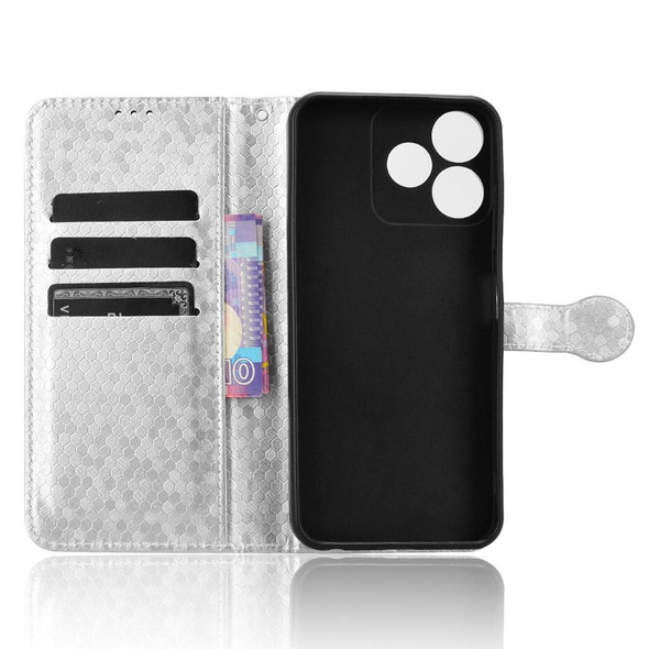 For ZTE Blade V50 Smart / V50 Design 4G Honeycomb Dot Texture Leather Phone Case(Silver)