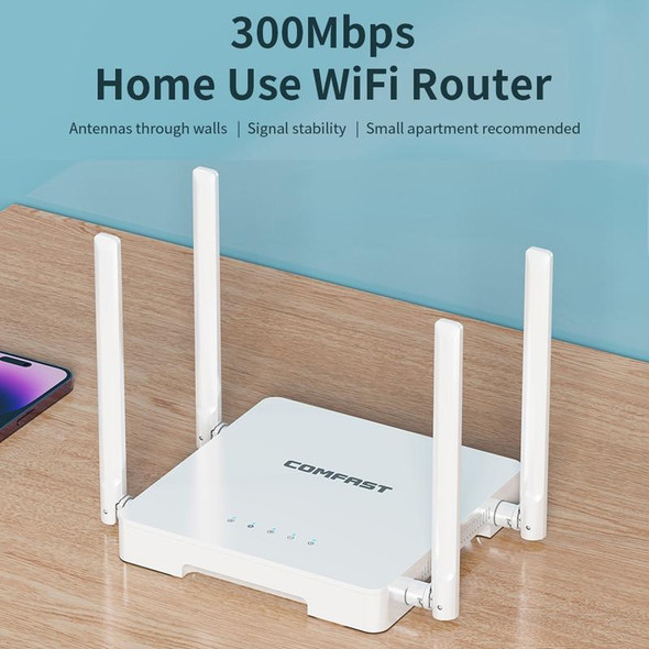 COMFAST CF-N1 V2  300Mbps WIFI4 Wireless Router With 1 Wan + 4 Lan RJ45 Ports,EU Plug