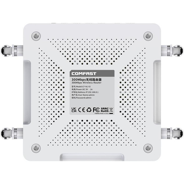COMFAST CF-N1 V2  300Mbps WIFI4 Wireless Router With 1 Wan + 4 Lan RJ45 Ports,EU Plug