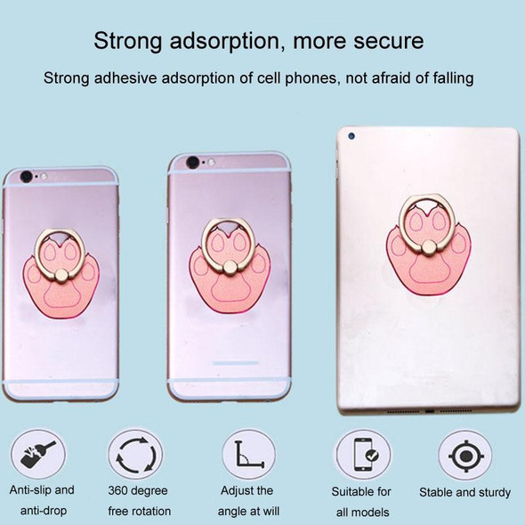 Multifunctional Metal Cartoon Cats Claw Cell Phone Ring Holder, Color: Silver Edge Rose Golden
