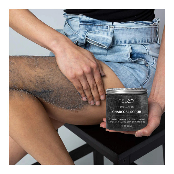 MELAO 100% Natural Charcoal Scrub