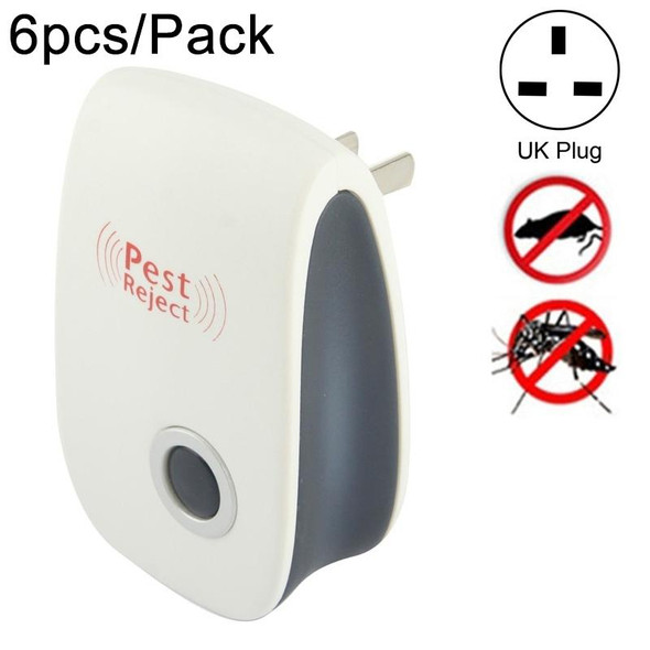 6pcs/Pack Ultrasonic Electronic Cockroach Mosquito Pest Reject Repeller, UK Plug